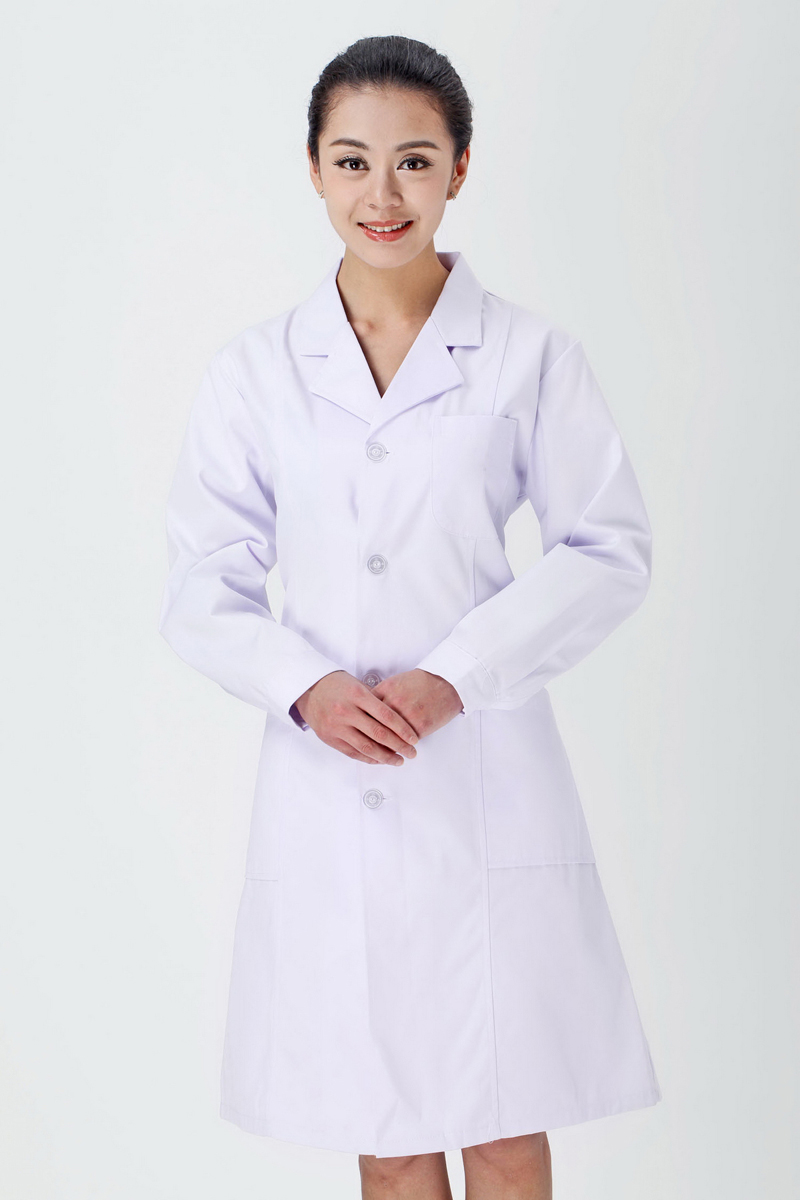 Female doctor's white winter clothes