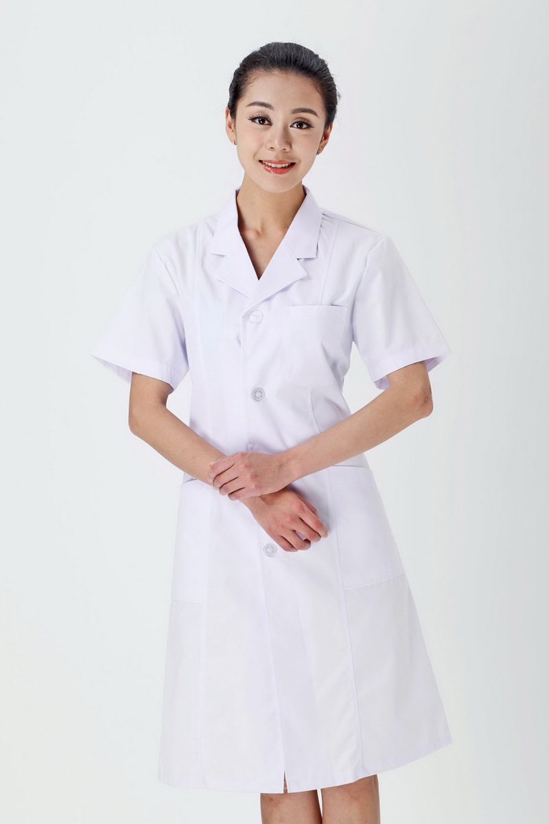 Female doctor's white summer clothing