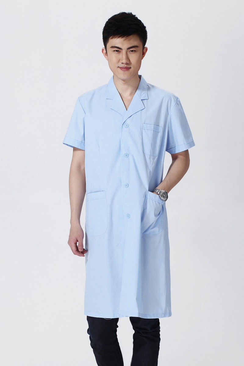  Male doctor's blue summer clothing