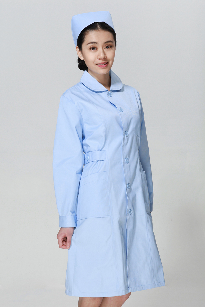 Blue nurse suit winter doll collar 